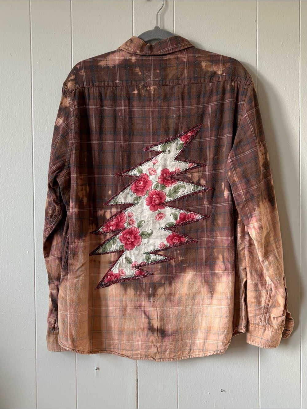 Grateful Dead Inspired Bleach Distressed Upcycled Flannel